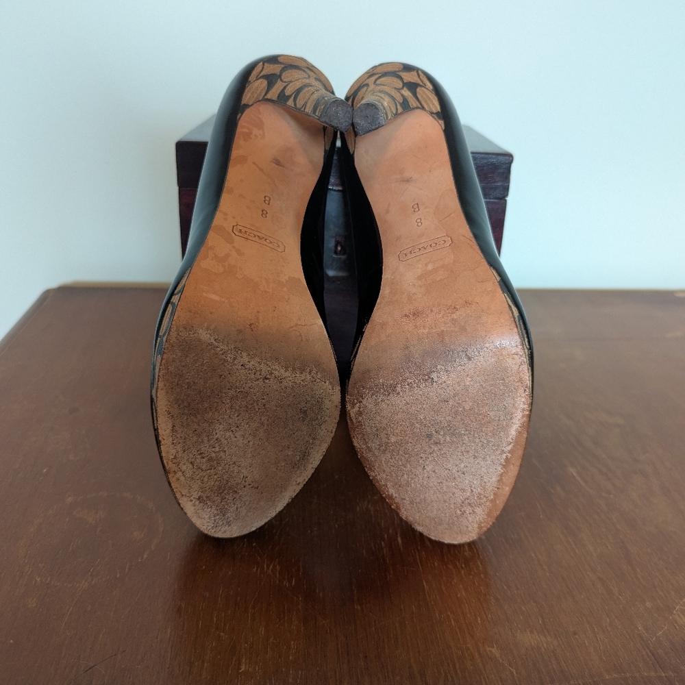 Coach Black and Tan Heels - Picture 6 of 6